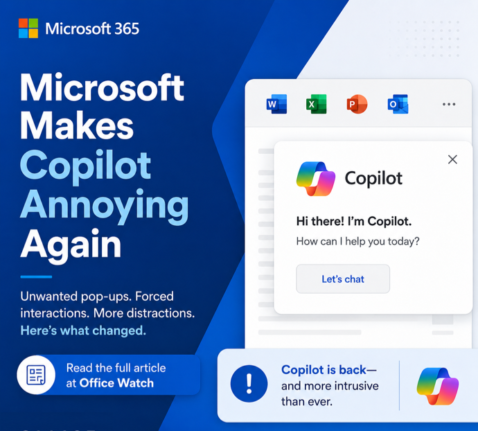 Microsoft buries the Copilot button and floats a nag in its place