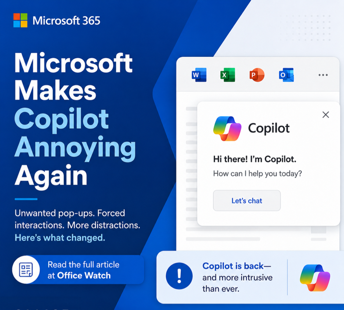 Microsoft buries the Copilot button and floats a nag in its place