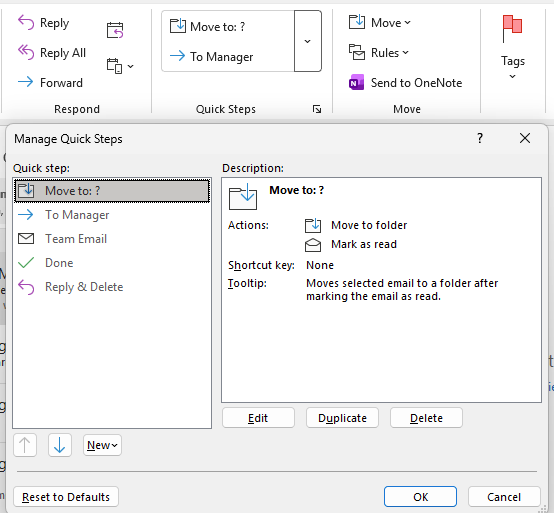 Classic Outlook Quick Steps go gray after update