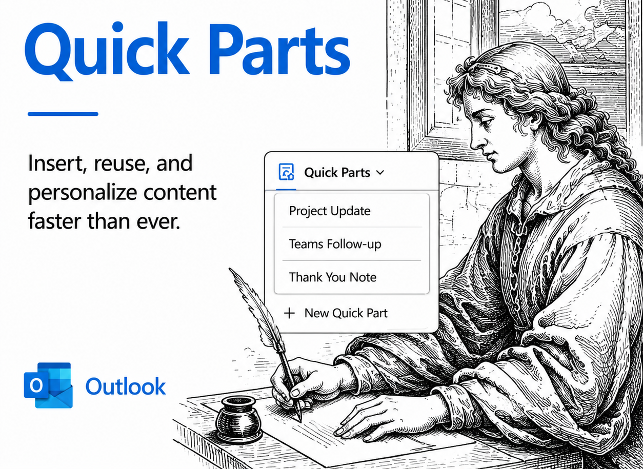 Quick Parts in New Outlook: Reuse Email Text in Two Clicks