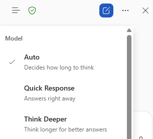 PowerPoint explainer feature: Auto, Quick Response, and Think Deeper model options : Office-Watch.com