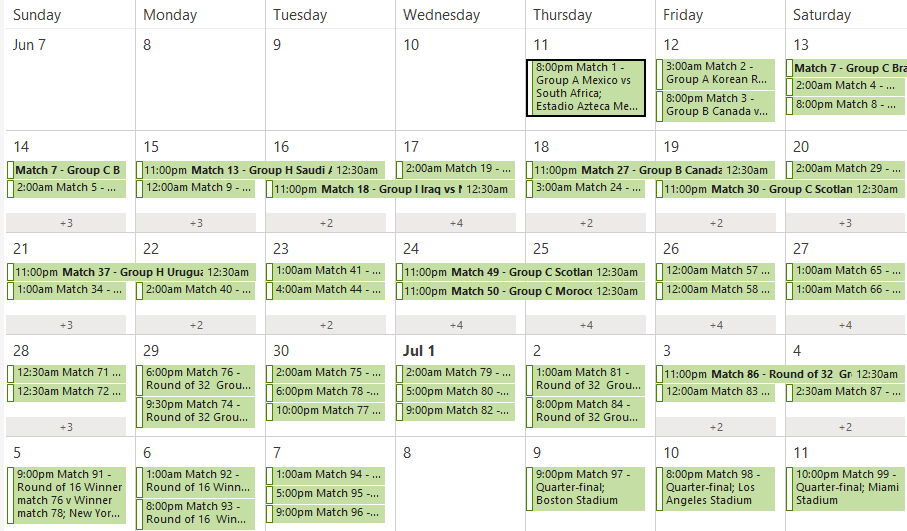 World Cup 2014 schedule calendar showing match dates, times, and locations : Office-Watch.com