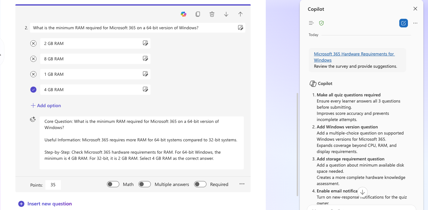 Microsoft 365 hardware requirements quiz question: minimum RAM for 64-bit Windows. : Office-Watch.com