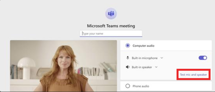 Microsoft Teams meeting audio settings: test mic and speaker : Office-Watch.com