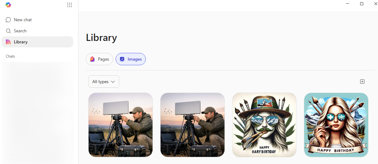 PowerPoint library showing images of a man taking photos and a birthday card : Office-Watch.com