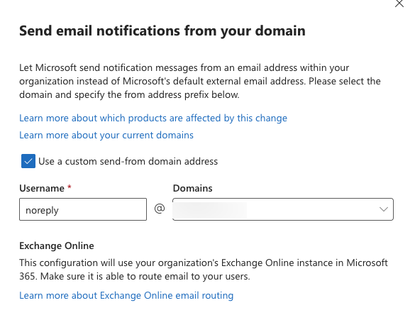Send email notifications from your domain: Use a custom send-from domain address for notifications. : Office-Watch.com