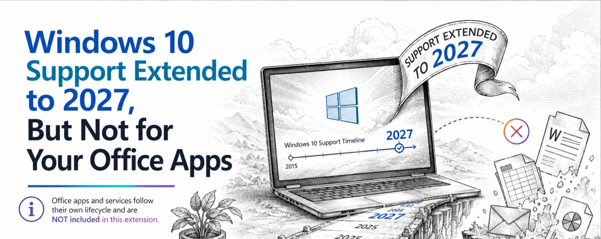 Windows 10 Support Extended to 2027, But Not for Your Office Apps