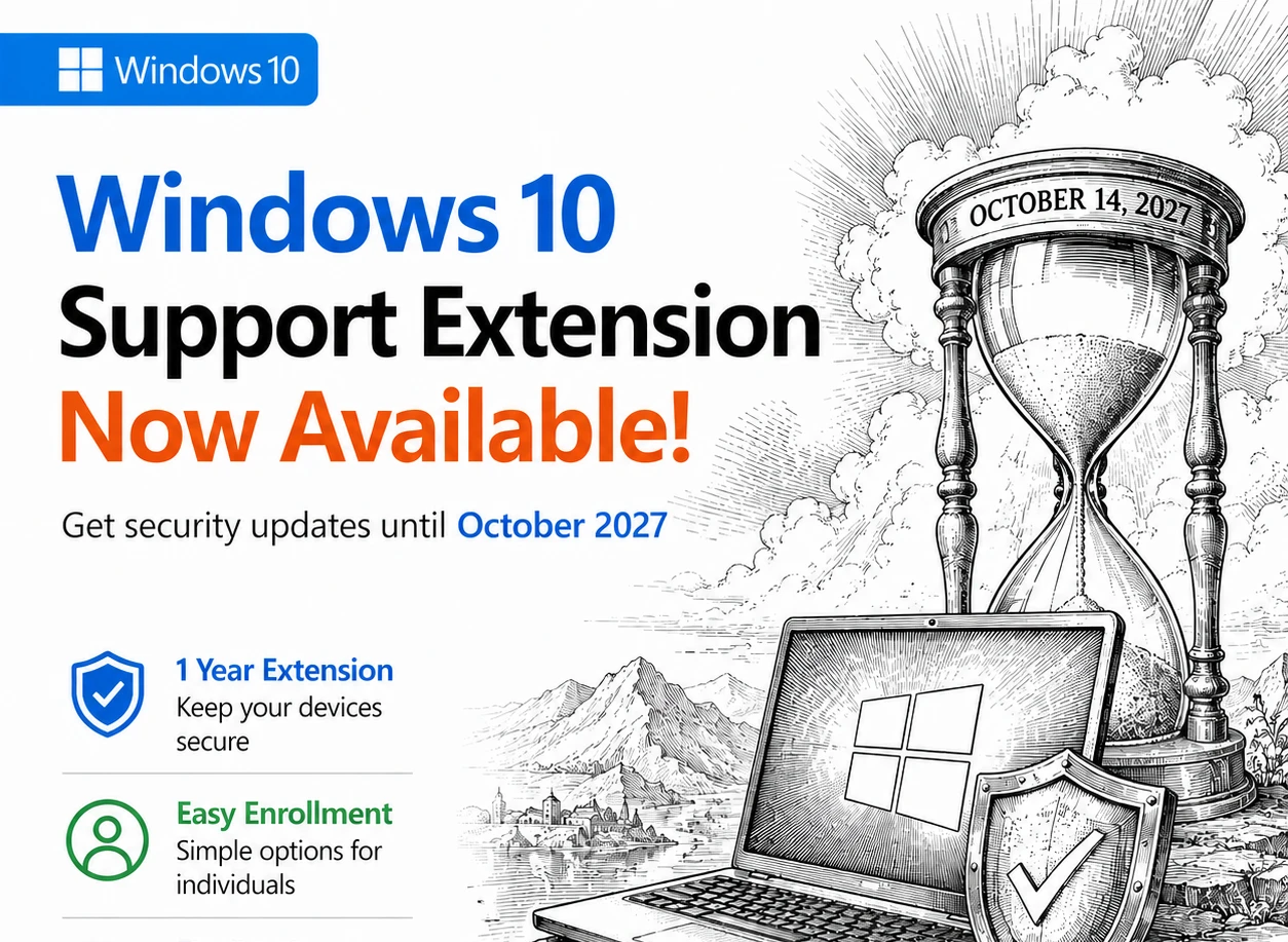 Windows 10 Support Extended Again: Free Security Updates Until October 2027