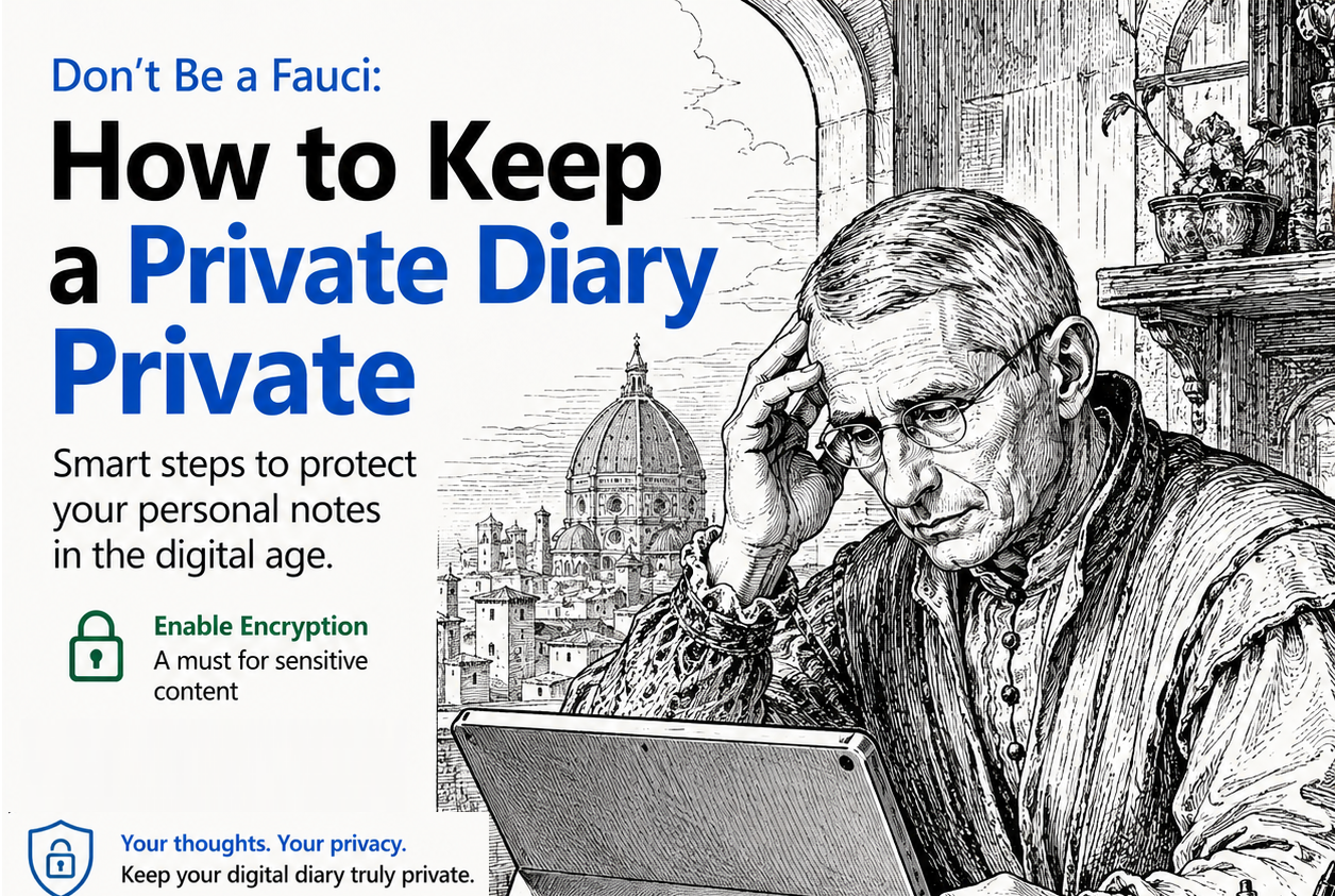 Don’t be a Fauci – how to keep a private diary, private