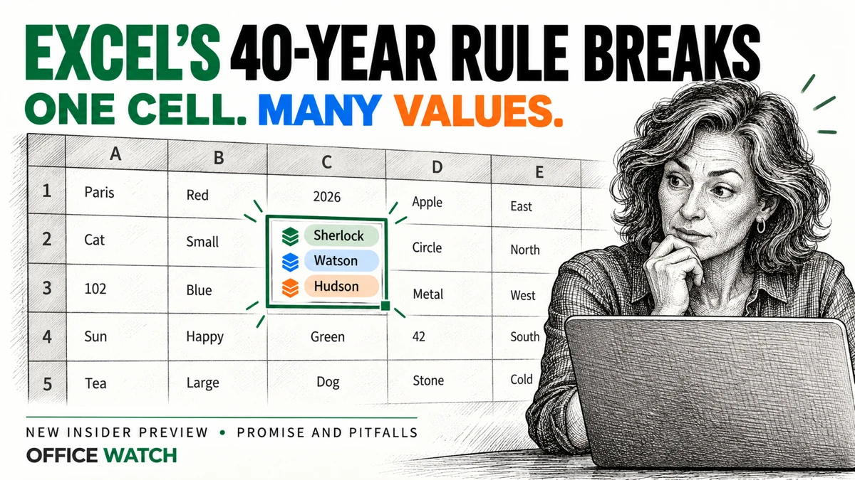 Excel List in a Cell: One Cell Now Holds Many Values, but Don’t Share It Yet