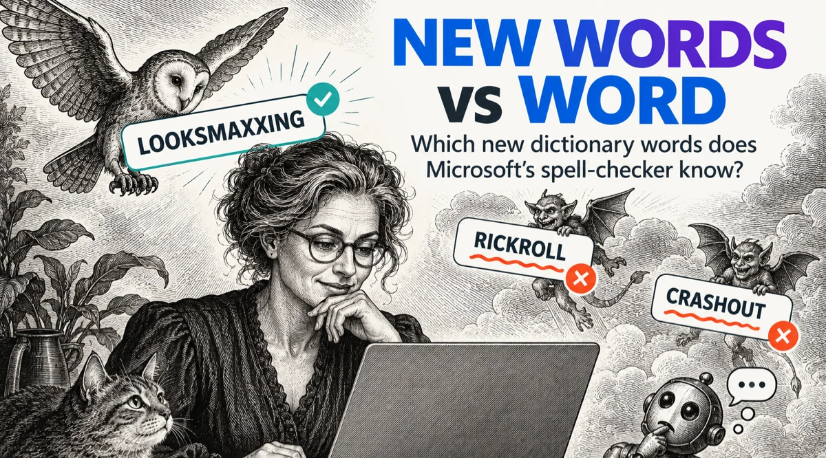 Merriam-Webster new words vs Microsoft Word