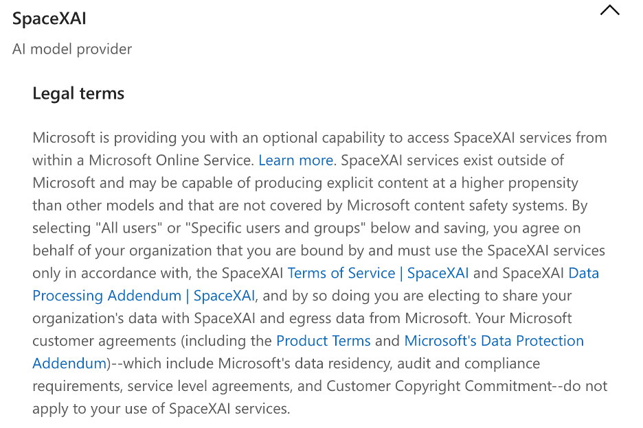 SpaceAI legal terms: Microsoft provides optional access to SpaceAI services. : Office-Watch.com