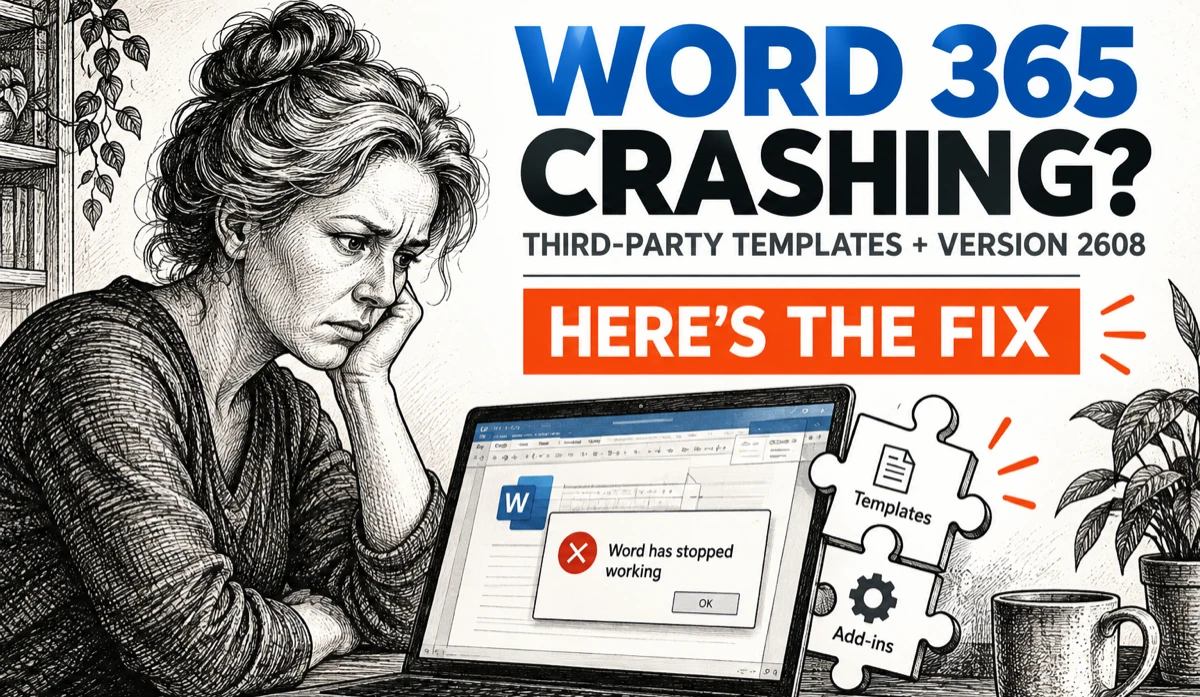 Word 365 crashes when third-party apps fill templates, how to fix it