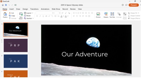Earth from the moon with text "Our Adventure" on a dark background. : Office-Watch.com