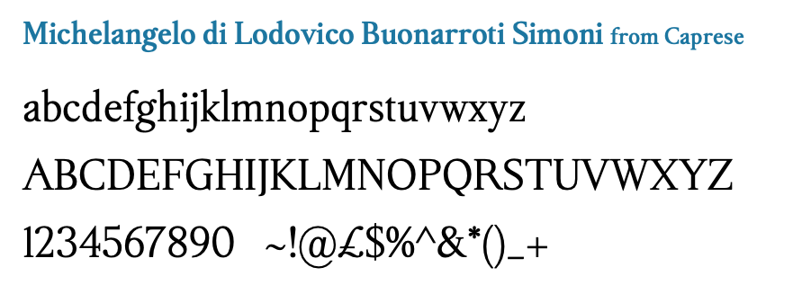 Michelangelus typeface: lowercase, uppercase, numbers, and symbols. : Office-Watch.com