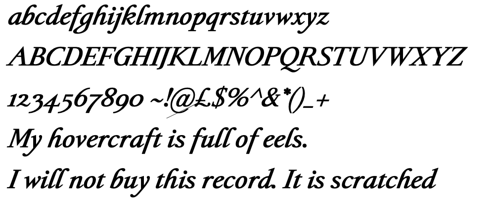 Michelangelus typeface Bold Italic: Office-Watch.com