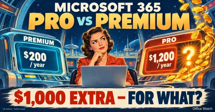 Microsoft 365 Pro vs Premium: Is $1,200 a Year Worth It?