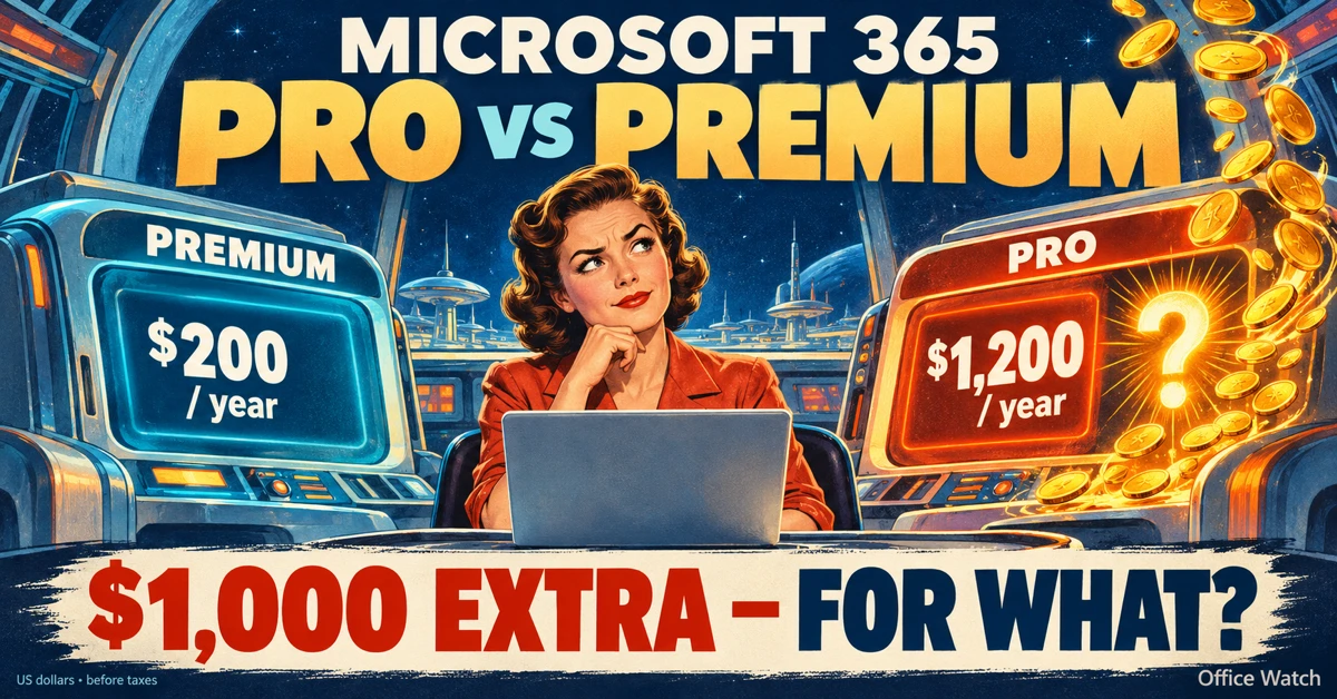 Microsoft 365 Pro vs Premium: Is $1,200 a Year Worth It?