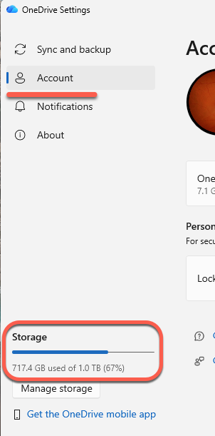 OneDrive storage display on Windows: Office-Watch.com