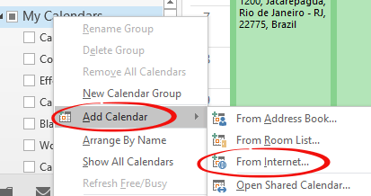 Add an Internet shared calendar to Outlook - Office Watch
