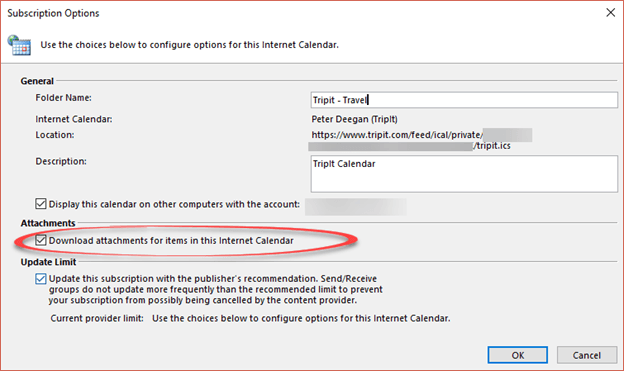 Add Tripit itinerary to your Outlook calendar - Office Watch