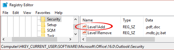 Adding More Outlook Level 1 Attachment Blocks Office Watch