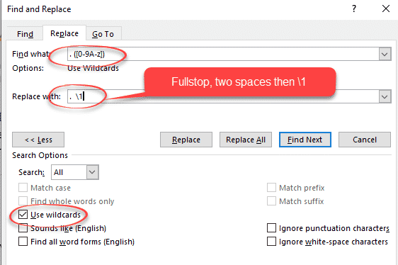 Change Single Space After Sentence To Double Space In Word 26847 