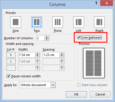 Color The Column Dividing Line In Word Office Watch