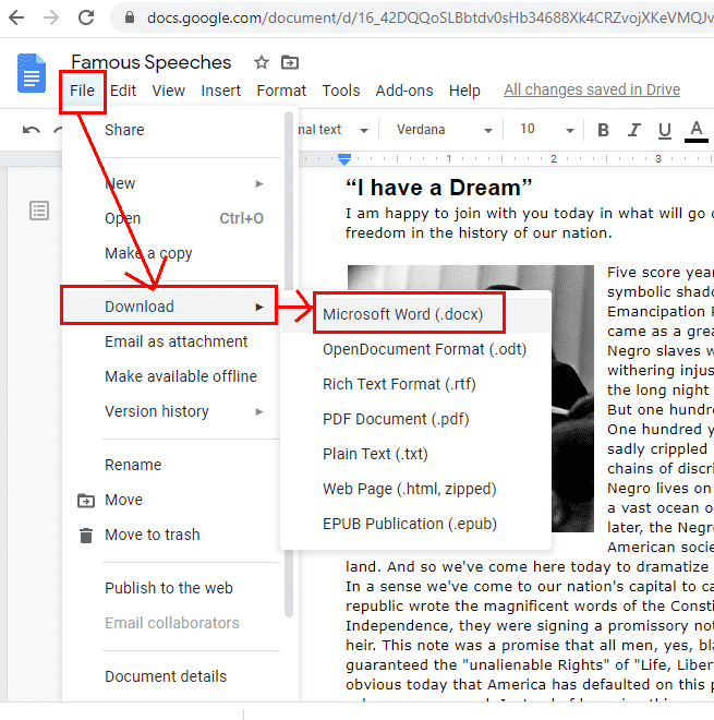 How do I convert Google Sheets to Microsoft Word?