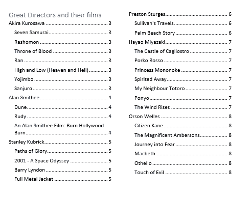 Table Of Contents Template Word 2016 from office-watch.com