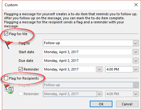 Add reminder in outlook 2010