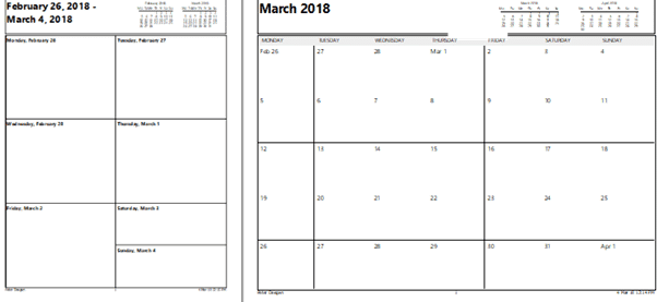 Print a blank calendar from Outlook