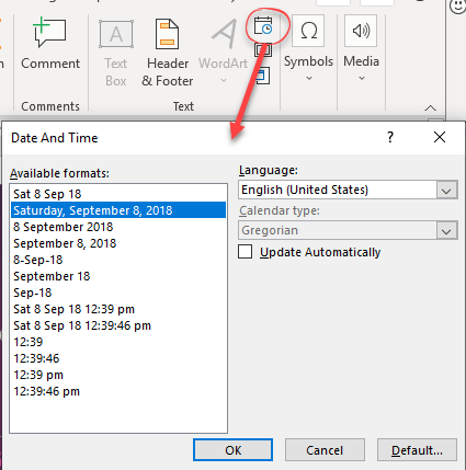 Put Current Date Or Time Into Powerpoint Office Watch - 