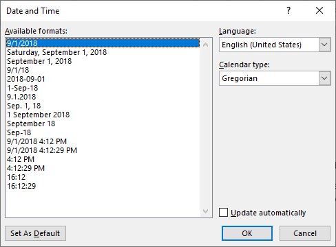 Insert The Current Date And Time Into Word Office Watch