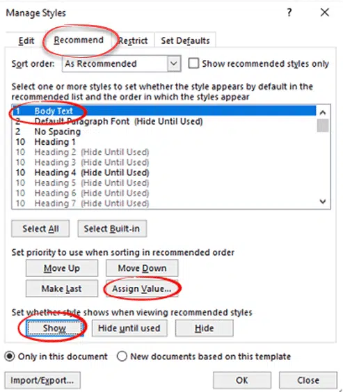 Two ways to make Body Text style appear in Microsoft Word - Office Watch