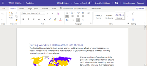 Word office online editor