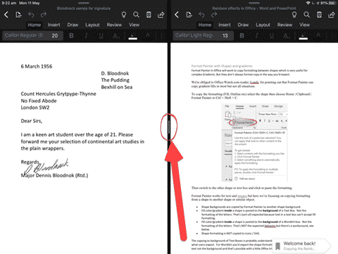 Open Multiple Docs In Word Or Powerpoint For Ipad Office Watch