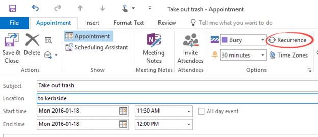 Outlook Repeating Appointments Tricks Office Watch