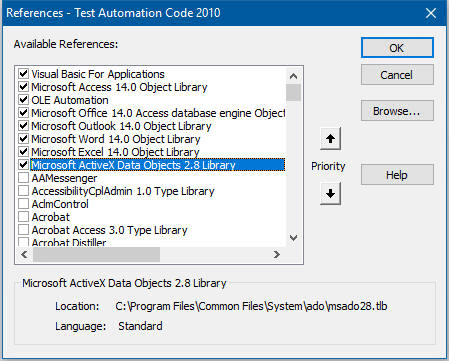 Install Microsoft Excel 15.0 Object Library