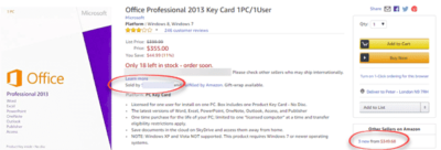 Protect yourself buying Microsoft Office from Amazon or Ebay - Office Watch