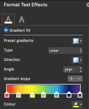 Rainbow gradient or effect in Office, Word or PowerPoint - Office Watch