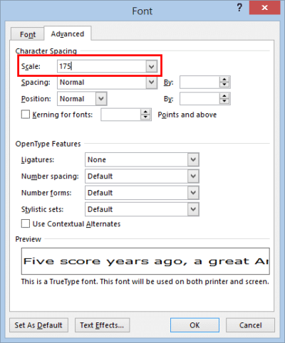 Scale Text Scale text, larger or smaller, in Microsoft Word - Office Watch