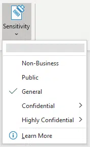 Sensitivity Button. Microsoft Sensitivity settings add security for Office documents - Office Watch