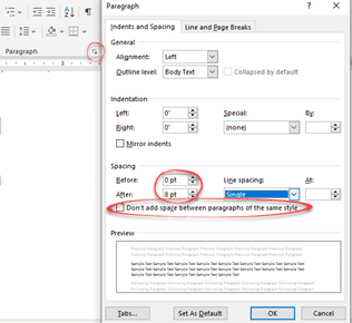 change spacing between words in word