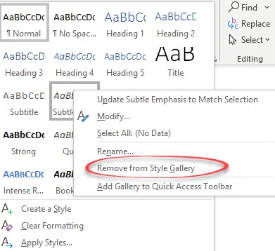 Change the order of styles in Word's Gallery - Office Watch