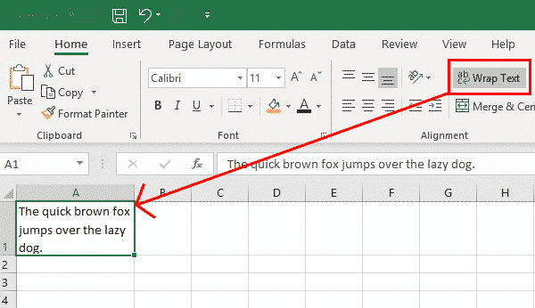 Text formatting in Excel with wrapping, line breaks and merging