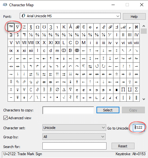 r trademark symbol word