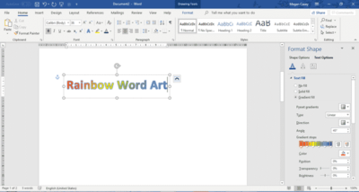 Using Gradient Fillin Word Two ways to add Gradient or Rainbow text or background effects in Word ...