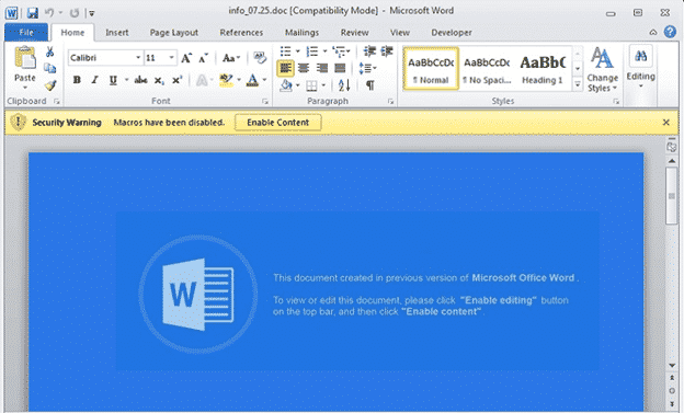 Enable Editing Microsoft Word On