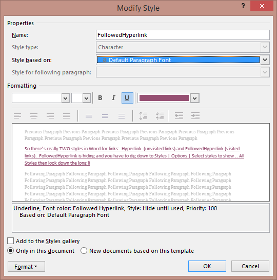 Word Links external Office Watch